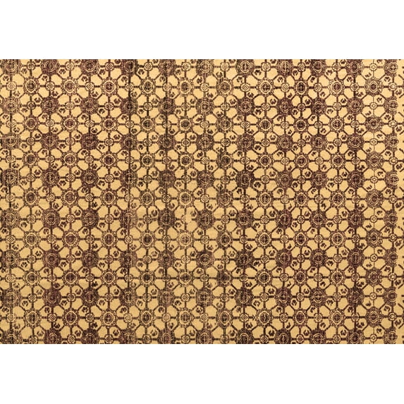 Ahgly Company Indoor Rectangle Abstract Brown Modern Area Rugs, 2' x 4'