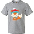 thumbnail image 3 of Inktastic Cute Fox, Fox With Hat And Scarf, Orange Fox Youth T-Shirt, 3 of 5