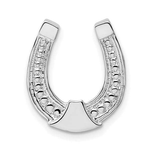 Finest Gold QC10429 Sterling Silver Polished Horseshoe Chain Slide