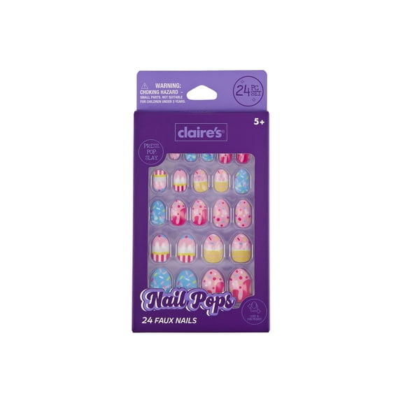 Claire's Cupcake Print Oval Shaped Press-on Nails, 24 Nails