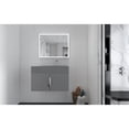 thumbnail image 6 of Amazon 30" Gray Wood Floating Vanity with Gray Top and Brushed Nickel Trim, 6 of 10