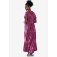 thumbnail image 2 of ellos Women's Plus Size Short Sleeve Tiered Maxi Dress - 18/20, Periwinkle Raspberry Floral, 2 of 2