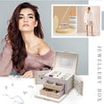 thumbnail image 3 of Leather Watch Box Jewelry Display Case with Drawer, Jewelry Box for Men & Women, 3 of 6