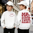 thumbnail image 4 of Toddler Girl's Mr Steal Your Heart Print Fashionable Graphic Crewneck Hoodies Sweatshirt Boys' Girls Sports Hoodies Sweatshirt White 11 Y-12 Y, 4 of 4