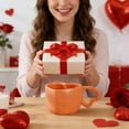 thumbnail image 3 of Valentine's Day Ceramic Coffee Mug with Handle Heart Shaped Design for Wedding Party Centerpiece and Gifting, 3 of 3