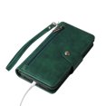 thumbnail image 6 of Feishell for Apple iPhone 11 Wallet Case with Wrist Strap,Premium PU Leather Zipper Pocket Magnetic Buckle Folio Flip ID Credit Card Slots Shockproof Kickstand Phone Case for Women Men,Green, 6 of 15