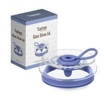 Tupkee Glass Straw Lid Jacaranda - For Tupkee Double Wall Glass Tumbler, 14oz & 8oz Hand Blown Glass Travel Mug