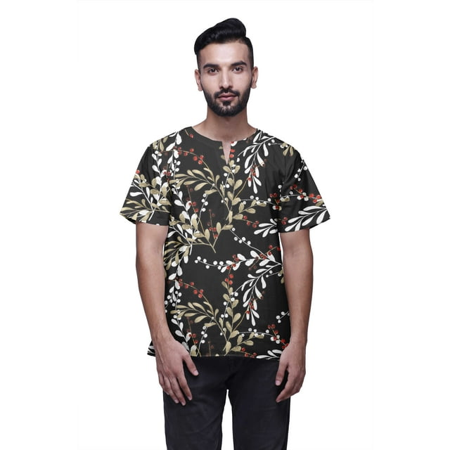 Atasi Keyhole Neck Indian Cotton Cambric Ethnic Kurta Wedding Kurta Men