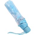 thumbnail image 1 of Paraguas Plegable Transparente, Paraguas de Viaje Compacto, Mini Paraguas Portátiles Pequeños con Romántico Patrón de Flor de Cerezo A Prueba de Viento, A Prueba de Lluvia (Azul), 1 of 3