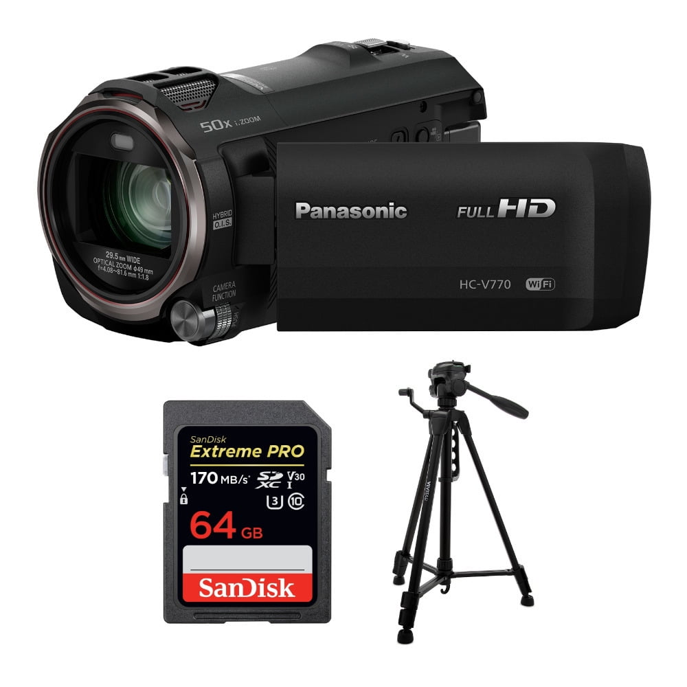 Canon VIXIA HF R82 Camcorder with Sandisk 64 GB SD Memory Card 2.2X Telephoto Lens 0.42x Wideangle Lens Accessory Bundle 