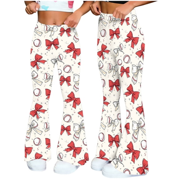 Women's Pants Petite,Women's Flare Yoga Leggings High Waisted Game Day Football Palazzo Wide Leg Pants Bell Bottoms