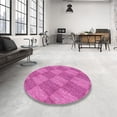 thumbnail image 4 of Ahgly Company Machine Washable Indoor Round Transitional Deep Pink Area Rugs, 7' Round, 4 of 7