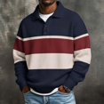 thumbnail image 5 of Horkkom Men Pullover Sweatshirt Fall Outfits Striped Sweatshirt Trendy Casual Sweatshirt M, 5 of 7