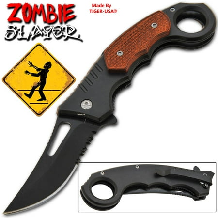 Pocket Bowie Black Wood Handle - 8.25