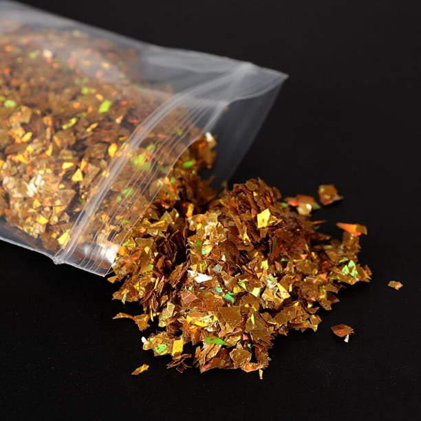 Papel de aluminio holográfico láser para uñas, pegatina de diseño Irregular, oro, plata, purpurina, lentejuelas, calcomanía artística para uñas, decoración de boda, 10G