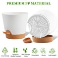 thumbnail image 2 of Remiawy Self Watering Plant Pots with Drainage Hole, 8/7/6.5/6/5.5/5 Inch Self Watering Planters for Indoor Outdoor Plants , White Plastic Flower Pots 6 Packs, 2 of 8