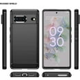 thumbnail image 4 of REQO Phone Case for Google Pixel 7 5G with Tempered Glass Screen Protector Cover and Cell Accessories Soft Slim Silicone Pixel7 Pixle Seven Pixel7case Protective Women Men Carbon Fiber Navy Black, 4 of 9