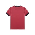 thumbnail image 4 of Oyolan Men Chef Print Contrast Color Restaurant Kitchen Chef Shirt Costume Round Neck Short Sleeve Tee Top Burgundy XXL, 4 of 8