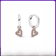 thumbnail image 2 of Pendientes de botón con forma de mariposa con forma de corazón y luz eterna bañados en plata y cobre blanco para el Día de la Madre, 2 of 5