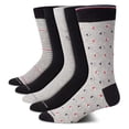 thumbnail image 1 of Calcetines de vestir Tommy Hilfiger, 5 unidades, ligeros, para hombre, color gris y negro, 1 of 6