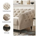 thumbnail image 6 of COPIAE 82 Inch Chesterfield loveseat Sofa,Tuxedo Arms Modern Couch Sturdy and Easy Installation, Small Sofa for Living Room Bedroom Office and Apartment,Velvet Fabric Beige, 6 of 12