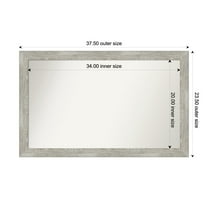 Amanti Art Custom Wall and Bathroom Mirror (23.5 x 37.5 in.), Dove Greywash Narrow Frame