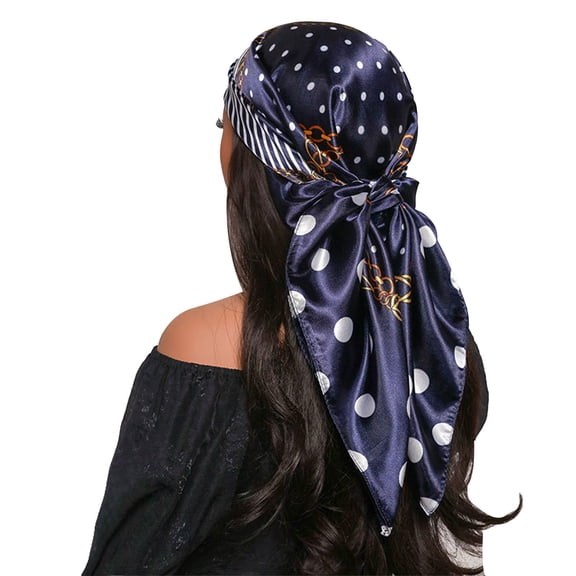 Large Square Headscarf 90x90cm Hair Bandanas Neck Scarves Stylish Soft Artificial Silk for Sleep Beach Daily Wear Parties Decoration