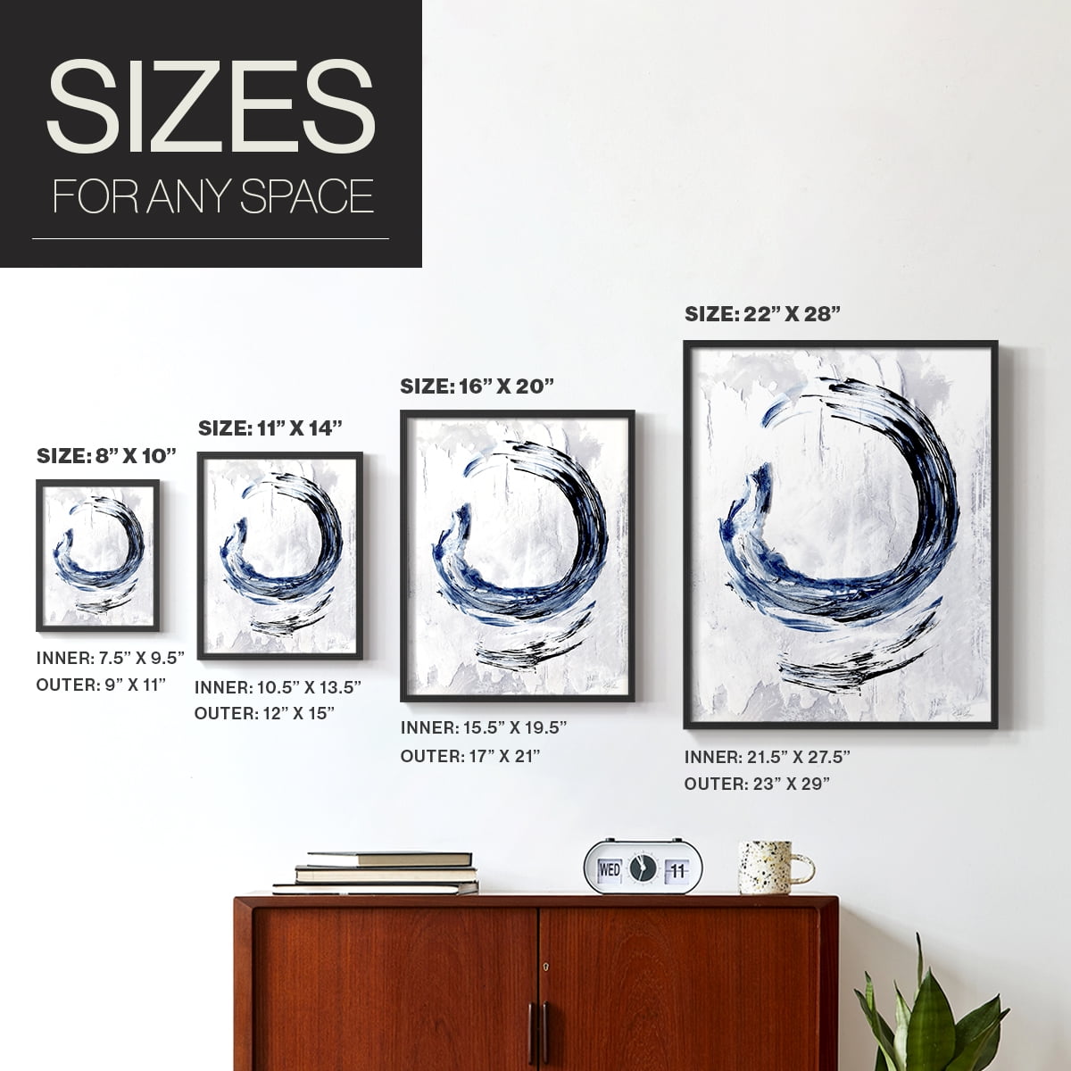 Moonglade I in Black Solid Wood 22 x 28 Framed Print