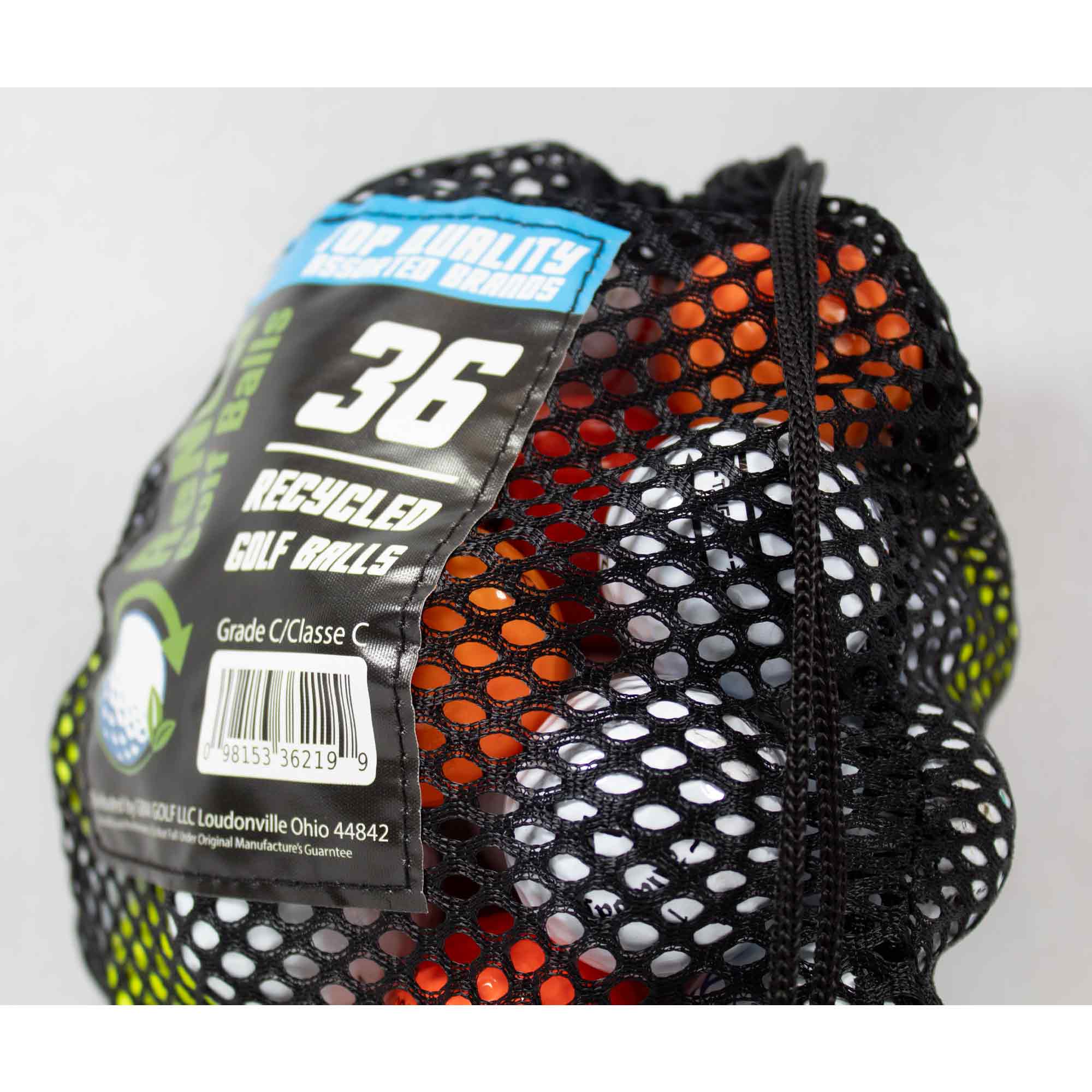 Pre-Owned Mixed Brand Golf Balls with Mesh Storage Bag, 36 Pack