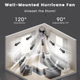 thumbnail image 6 of 20in Wall Mount Fan, 3-Speed Industrial Wall Fan up to 7000CFM, 120°Oscillating High Airflow Cooling Fan for Garage,Home,Warehouse, Indoor/Outdoor Use, Black, 6 of 8