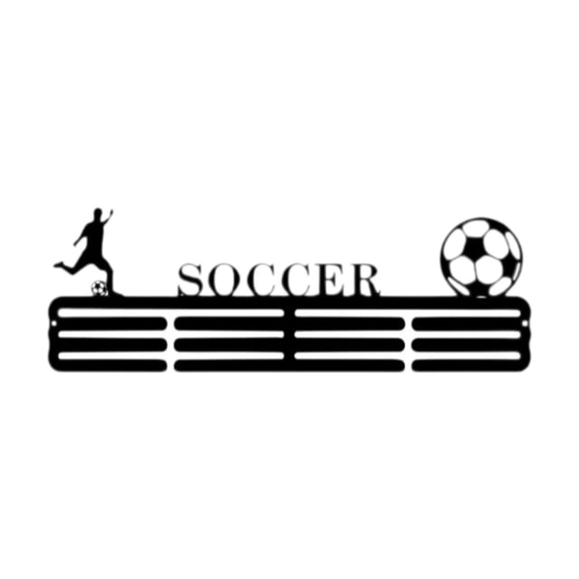 Pantalla de colgador de medallas con organizador de ganchos Hanging Trofeo Shelf Medaler para la de fútbol Race Fútbol Hombres Mujeres Regalo Estilo D