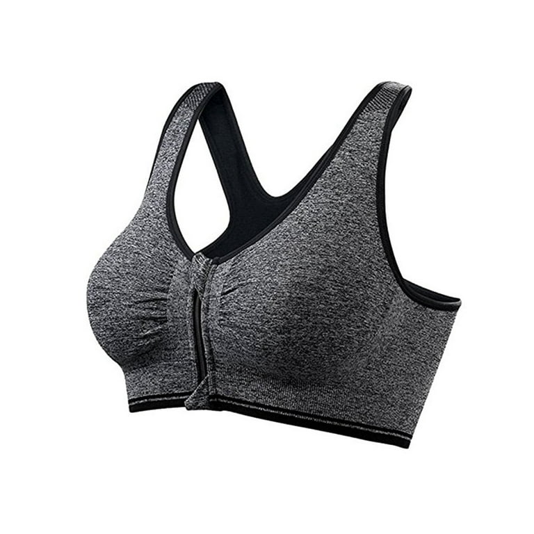 Deago Women's Impact Sport Bra Removable Padded Breathable Gym and Yoga  Racerback With Zipper Front 