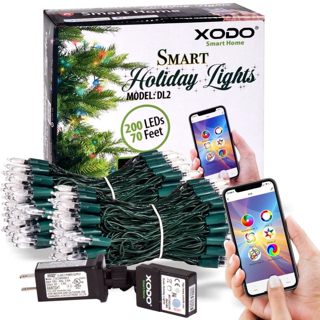 Xodo DL2 WiFi RGB String Decorative Mood Lights 70 ft. 200 LEDs, Indoor/Outdoor, Waterproof