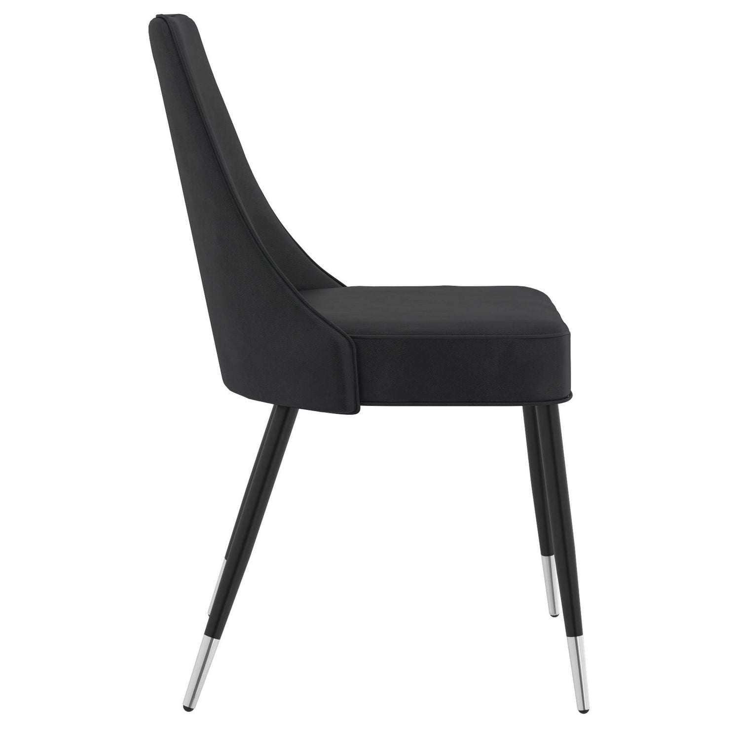 Ensemble de deux chaises d'appoint de mi-siècle en similicuir et métal – gris d’époque