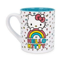 Sanrio Hello Kitty Rainbow Glitter Ceramic Mug | Holds 14 Ounces