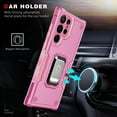 thumbnail image 3 of Decase For Samsung Galaxy S22 Ultra Case 6.8 inch,Armor Shockproof Metal Magnetic Ring Stand Hard PC Cover,Rosegold, 3 of 7