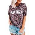 thumbnail image 1 of Cross-Border   European And American Spring/Summer New Women's Blouse  Madre Leopard Print Round Neck Short Sleeve T-Shirt For Women, 1 of 3