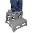 thumbnail image 4 of Range Kleen 2 Step Folding Plastic Stepping Stool for Indoor Home Use, Gray, 4 of 7