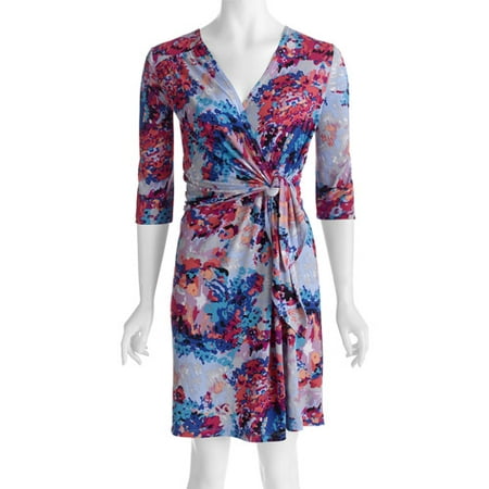 George Career Essentials Women's Poly Span Jersey Wrap Dress - Walmart.com