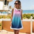 thumbnail image 5 of UDAUDU Women's Summer 2 Piece Outfits Gradient Vacation Sleeveless Crew Neck Pullover Tops Lounge Set Casual Shorts Matching Shorts with Pocket Blue L, 5 of 7