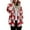 Deep Red, variant on Women's Fashionable Casual Zippered Hooded Sweatshirt Jacket with Christmas Print and Drawstring, Furry Plush for Winter,Navy,M