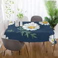 thumbnail image 6 of Floral Daisy Pattern Rectangle Tablecloth, Dust Proof Anti Wrinkle Wipeable Table Cloth Tabletop for of Dinner Kitchen Wedding Holiday Party 60"x90" Home Decor, 6 of 7