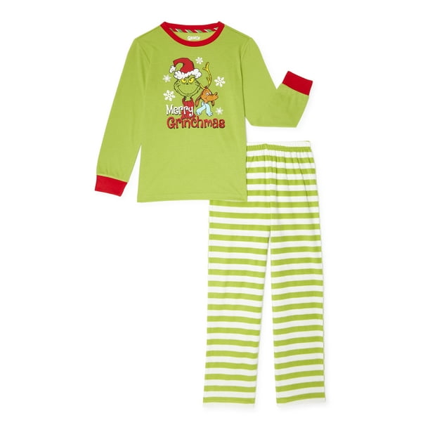 Matching Family Christmas Pajamas Kids Grinch 2-Piece Pajama Set ...