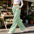 thumbnail image 7 of Sunnin Striped Drawstring Waist Pants with Pockets Straight Leg Relaxed Fit Casual Wear, 7 of 7