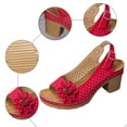 thumbnail image 4 of Women's Platform High Heels Dress Sandals Comfortable Orthopedic Flower Peep Toe Slingback Sandals, 4 of 6