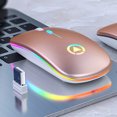 thumbnail image 3 of Wisewang Portable Wireless Silent Computer Mouse Rechargeable Mouse PC Laptop Accessories rose gold 1Set, 3 of 6