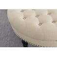 thumbnail image 3 of Linon Isabelle Linen Round Tufted Ottoman, Multiple Colors, 3 of 6