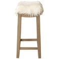 thumbnail image 4 of Linon Claridge 26" Backless Wood Counter Stool, Driftood/Faux Flokati Fur, Includes 1 Stool, 4 of 5