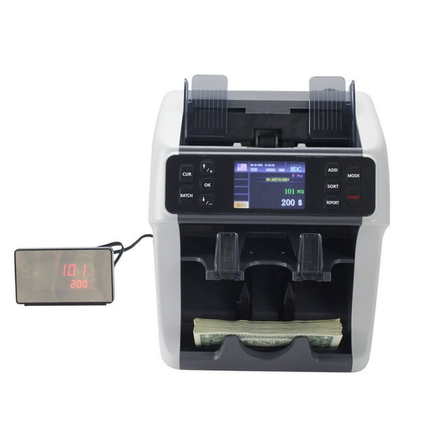 Money Counter Machine With Value Count, Bill Counter Machine With UV/MG/IR/DBL/HLF/CHN Counterfeit Detection Emixed Denomination Money Counter And Bill Detector Machine ,User Friendly