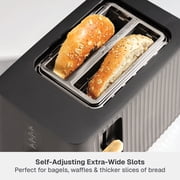 Thyme & Table 2-Slice Toaster, Extra-Wide Slots with Removable Crumb Tray, Slate Grey